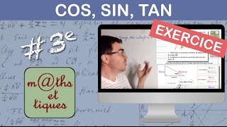 EXERCICE  Calculer un angle et une longueur à laide de cos sin ou tan 1  Troisième [upl. by Noet]