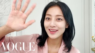 TWICEs JIHYO on Skin Care amp Soft Blush Makeup  Beauty Secrets  Vogue [upl. by Novehs]