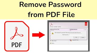 How to Remove Password from PDF File [upl. by Mitman]