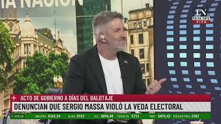 Denuncian que Sergio Massa violó la veda electoral [upl. by Bonnette]