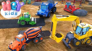 Vehículos de Construcción 🚚 Excavadora y camiones para niños  HeyKids  Canciones Infantiles [upl. by Nennerb]