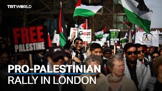 Tens of thousands in London demand end to Israeli aggression [upl. by Naujik751]