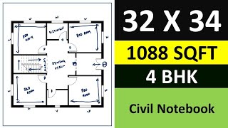 1100 sqft house plan design II 3 bed room home design II 1100 sqft ghar ka naksha [upl. by Annoif]