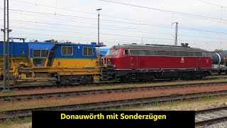 Donauwörth 218 155 NeSa am Bauzug Sonderzüge mit BR139 amp Dampflok S36🔁Nördlingen [upl. by Airetnohs]