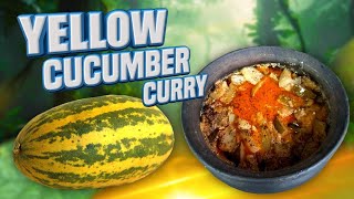 YELLOW CUCUMBER CURRY KOCHCHI VILLAGE FOOD  ගමේ විදිහට කැකිරි මාළුව  village food srilanka [upl. by Einhapets]