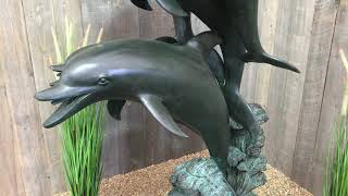 FO 13 Bronze Sculpture Fountain Dolphins Dancing 206cm [upl. by Epoillac537]