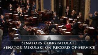 Senators Congratulate Senator Mikulski on Record of Service [upl. by Sams]