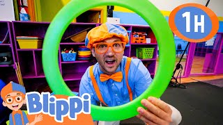 Blippis Big Wheel and Trampoline Circus Trick  Blippi  Educational Videos For Kids [upl. by Einegue94]