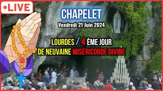 📿 CHAPELET 📿 Vendredi 21 Juin 2024  Chapelet de Lourdes et Miséricorde Divine [upl. by Zacherie883]