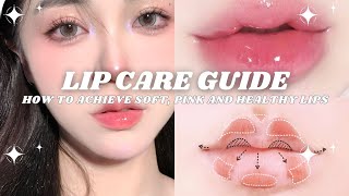 How to achieve soft plump and beautiful lips🌷 Lip Care Guide ✨ [upl. by Yror88]