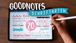 Die 20 SCHÖNSTEN SCHRIFTARTEN für Goodnotes Lernblätter  JustSayEleanor  Tutorial [upl. by Immat7]