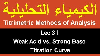 Titrimetric Methods of Analysis ǀ Lec 3 ǀ Weak Acid vs Strong Base Titration Curve [upl. by Elbertina]