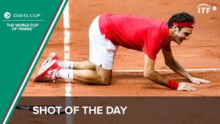 The Shot That Won Switzerland the Davis Cup  Shot of the Day  ITF [upl. by Niliak]