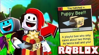 Buying My Girlfriend The Cute Puppy Bee In Roblox Bee Swarm Simulator [upl. by Cully861]