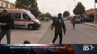 26 Agosto 2019 Ginosa TA Braccianti agricoli sfruttati Scattano denunce [upl. by Ahsiakal]