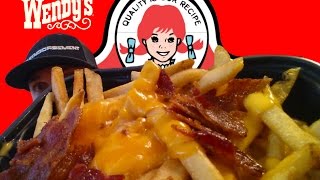 WENDYS NEW BACONATOR FRIES FOOD REVIEW  149 [upl. by Asiaj]