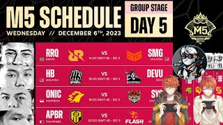 GAME 1  DAY 5  RRQ VS SMG ONIC  M5 World Championship 2023 Mobile Legends mlbb day5 m5 [upl. by Araeit]