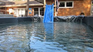 Dad Builds Giant Paddling Pool in Backyard [upl. by Ltihcox]