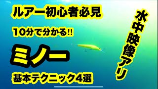 ミノーの使い方 【タダ巻き】【トゥイッチ】【ジャーク】【ストップampゴー】 [upl. by Ecirtal]