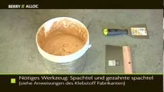 BerryAlloc Installation Video Parkett mit Klebstoff Deutsch [upl. by Zipah141]