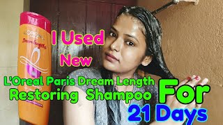 OMG I Applied New LOreal Paris Dream Length Restoring Shampoo For 21 Days  Shinny Roops [upl. by Primrose925]