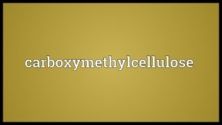 Carboxymethylcellulose Meaning [upl. by Annahtur]