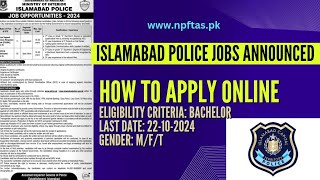 Islamabad Police Jobs  Today Government Jobs [upl. by Ennirroc18]