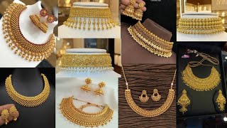 Gold necklace new designs  latest bridal necklace set designs  22k beautiful gold necklace designs [upl. by Iinde353]