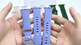 Watch Strap For Apple Watch 38 40 41 42 44 45 49mm Soft Silicone Strap For iWatch Series 9 [upl. by Leler]