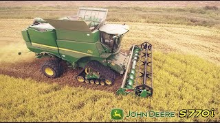 John Deere S770i mietitura riso  rice harvest Gallarati Scotti [upl. by Enneiviv975]