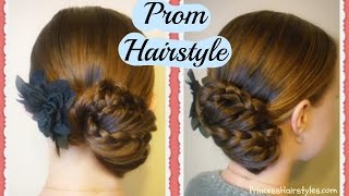 Prom Hairstyles Triple Lace Braid Updo [upl. by Dottie]