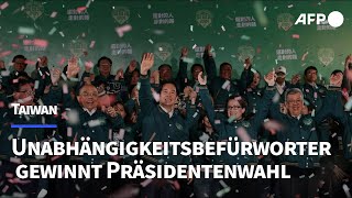 Unabhängigkeitsbefürworter Lai gewinnt Präsidentenwahl in Taiwan  AFP [upl. by Harv]