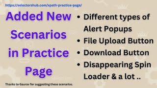 New Scenarios in Practice Page  Alert Popups Spin Loader File Upload amp Download Button [upl. by Derfniw]