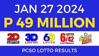 Lotto Result January 27 2024 9pm PCSO [upl. by Ware543]