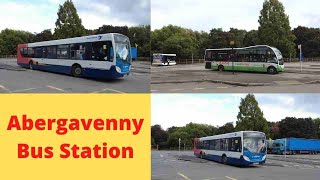 Abergavenny Bus Station on Busy Afternoon Stagecoach and Phil Anslow Coaches from Varteg Pontypool [upl. by Mano302]