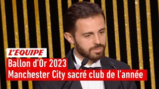 Ballon dOr 2023  Manchester City remporte le trophée du meilleur club de lannée [upl. by Leckie]