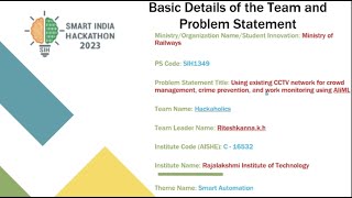 SIH 2023 TEAM NAME Hackaholics [upl. by Tigram]