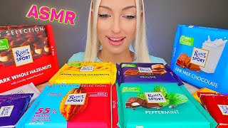 ASMR EATING CHOCOLATE RITTER SPORT CANDY BARS SWEET FOOD 초콜릿 디저트 DESSERT MUKBANG 먹방 [upl. by Namhar]