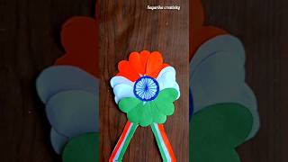 Tricolour Badge Making For Independence day 🇮🇳 Tricolour Craft shorts viral trending [upl. by Adrahs]