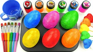 Oddly Satisfying Video  How i Make Color EGGS From Glitter Rainbow Hearts amp Cutting ASMR [upl. by Muhammad]