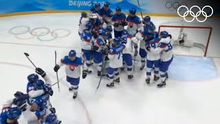 🏒 Slovakia upsets USA in Mens Ice Hockey  Highlights Beijing 2022  USA v Slovakia [upl. by Georg]