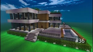 Minecraft Build a Large Villa with a Pool 36 [upl. by Ausoj]