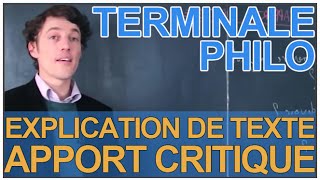 Lexplication de texte  lapport critique  Philosophie  Terminale  Les Bons Profs [upl. by Atinauq]