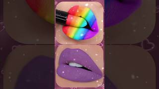 rainbow 🌈 vs simple nails 💅 lips 💋 eyeshadow choose makeup [upl. by Dody]