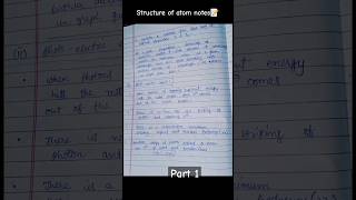 structure of atom notes जरूर पढ़ेclass 11 chemistry chapter 2 notesshorts viral trending notes [upl. by Ahsinoj696]