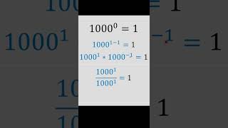 1000⁰  1 Proof shorts math algebra [upl. by Bradeord620]