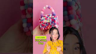 DIY PomPom Bag 😱 crafteraditi pompomcraft handmade diy shorts diybag ​⁠CrafterAditi [upl. by Nylrem]