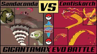 GMAX CENTISKORCH vs GMAX SANDACONDA  Evolution Line Battle [upl. by Valerian]