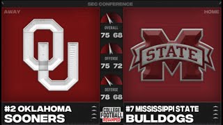 NCAA25 National Signing Day Tournament 2 Oklahoma Sooners vs 7 Mississippi State Bulldogs [upl. by Boatwright]