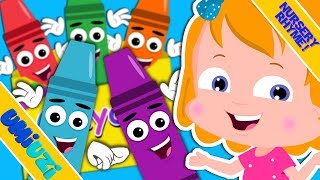 Umi Uzi  Five Little Crayons  jumping on bed  Nursery Rhymes Songs For Kids  Videos For children [upl. by Deden587]